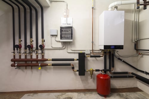 Condensing boiler gas in the boiler room - gas piping design