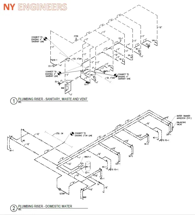 Plumbing Riser Diagram Design