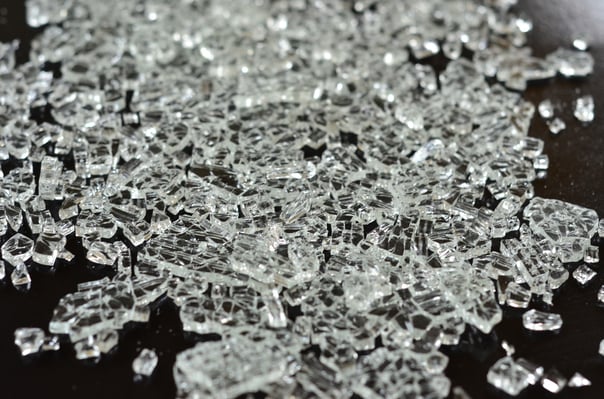 broken tempered glass