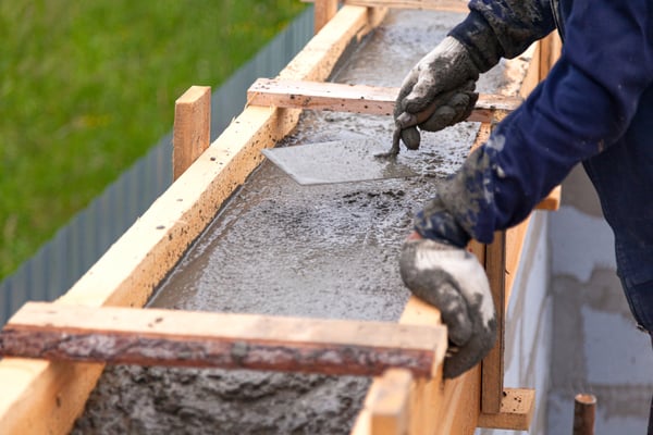 pouring concrete