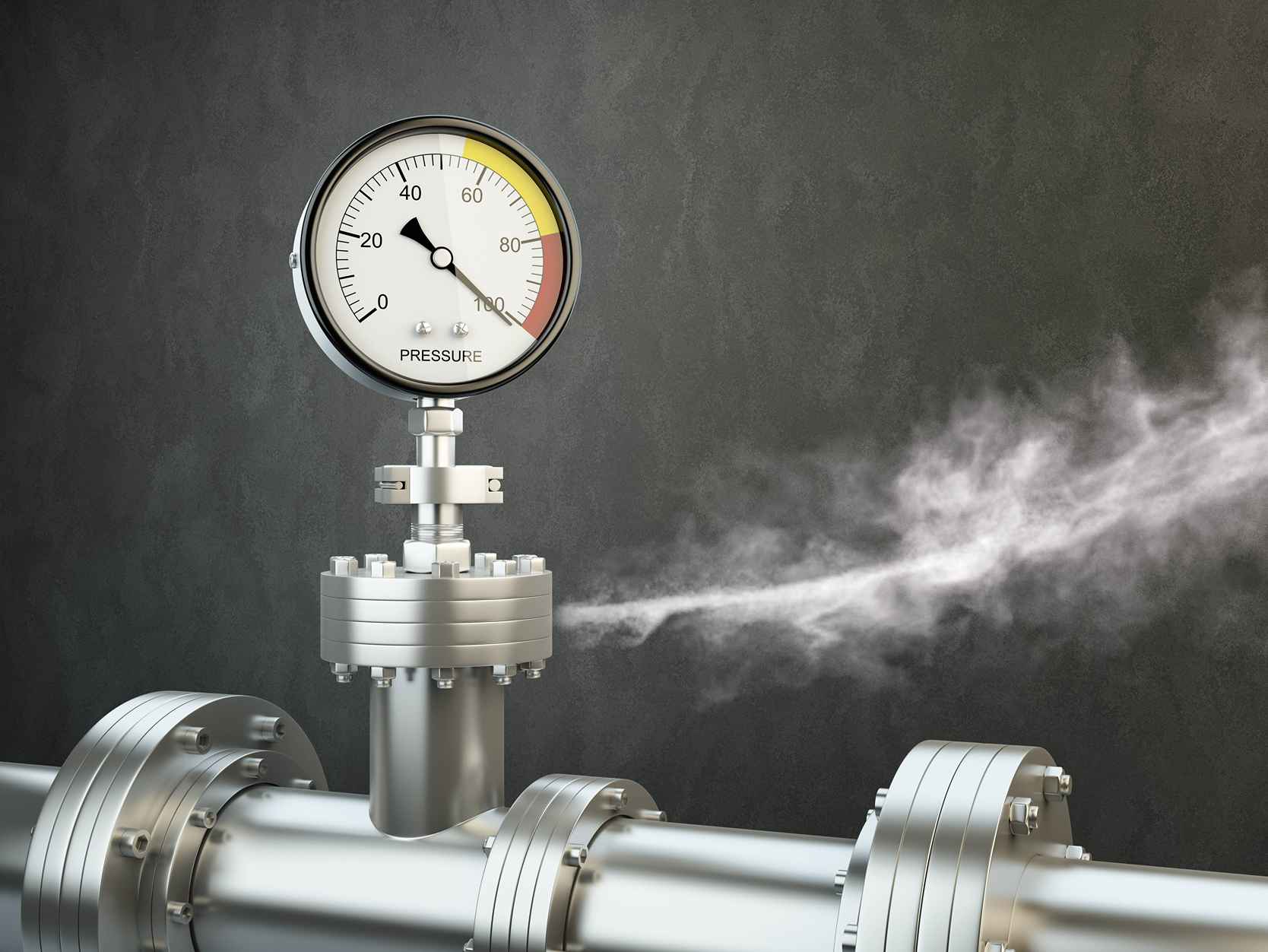 Gas leaking from  industrial pressure