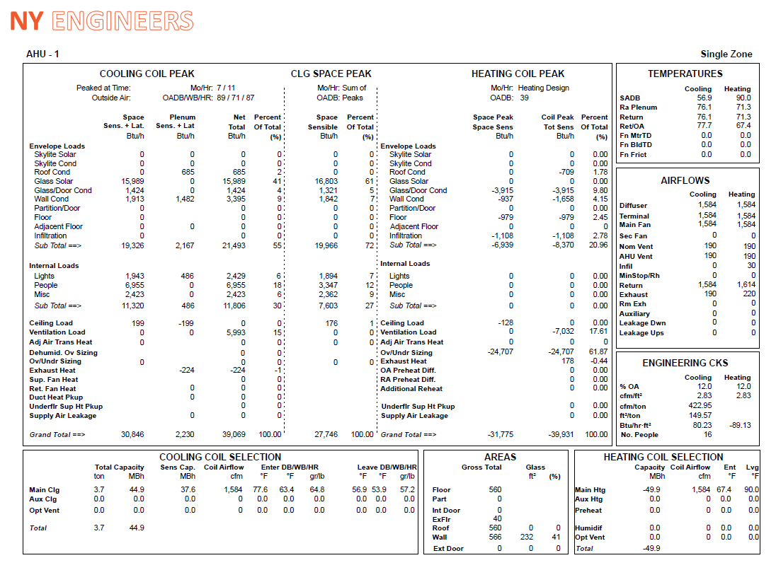 Thermal Load Calculations