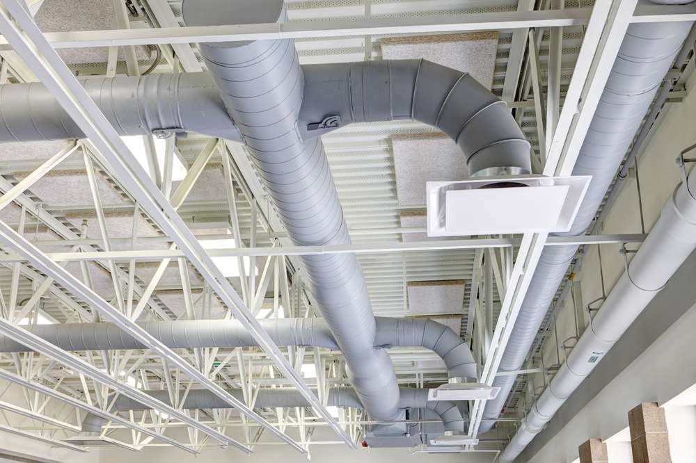 Plumbing, vents and HVAC ductwork for commercial laundries